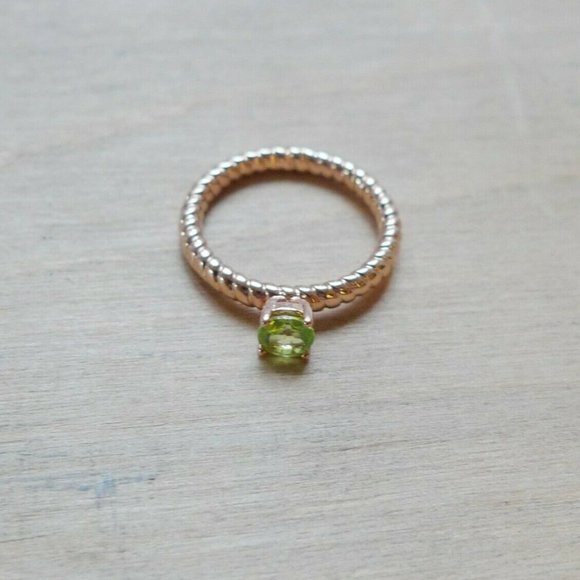 NWT Made in Italy Bronzallure Green Peridot 18k Rose Gold Plated Ring Size US 7 - Picture 4 of 7